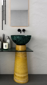 Yellow and Jade Marble Sink